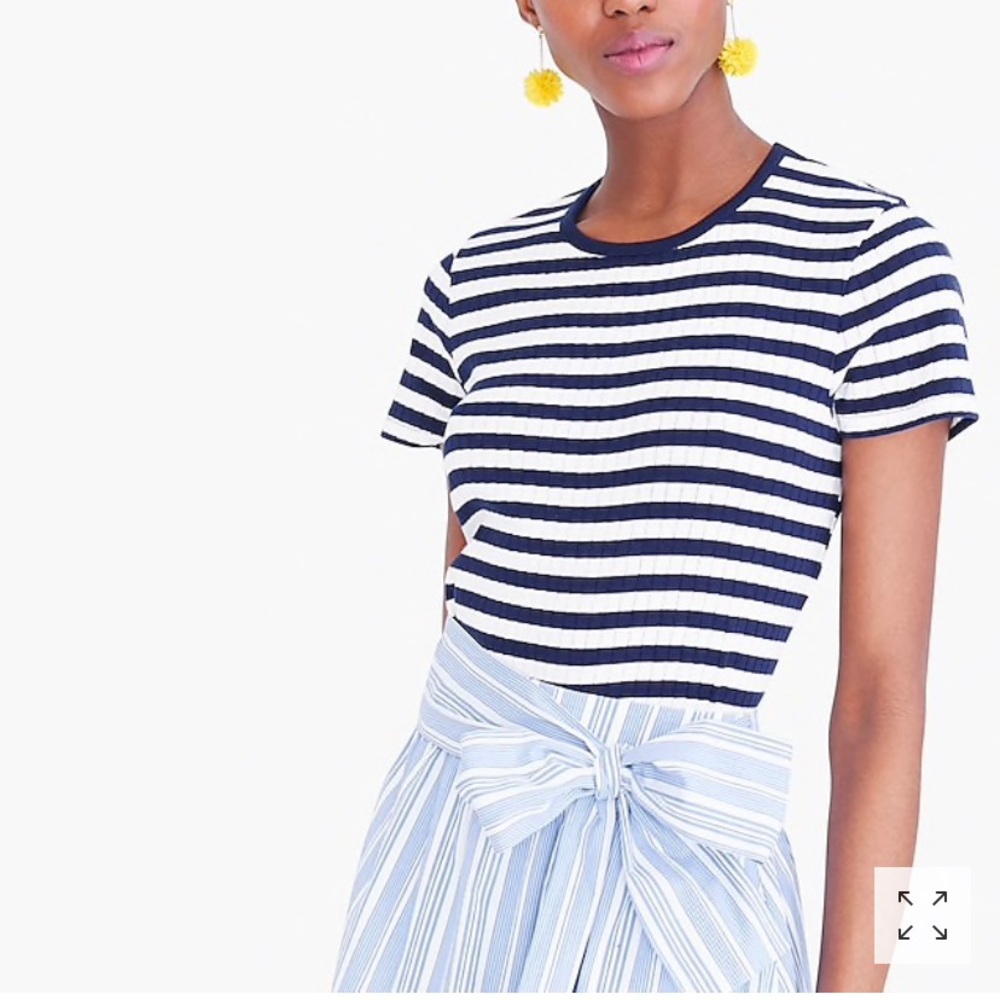 J Crew Mercantile Ribbed Striped Short Sleeve Tee